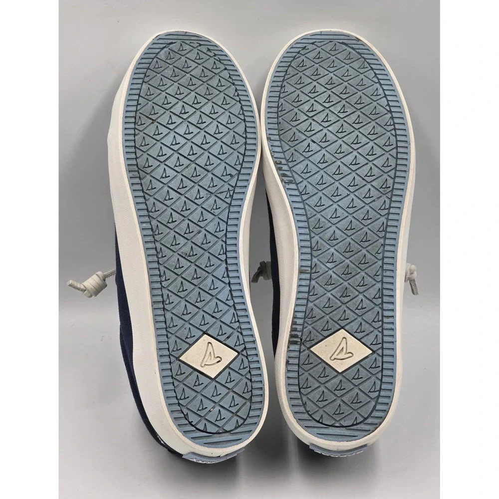 Sperry Crest Vibe Floral STS89178 Navy Canvas Sneakers Women's Size 8